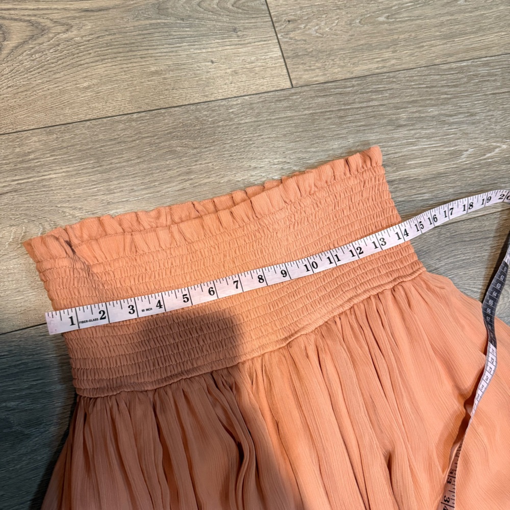 Anthropologie Two-Tone Pleated Maxi Skirt Dress in Beige and Camel - Picture 9 of 12